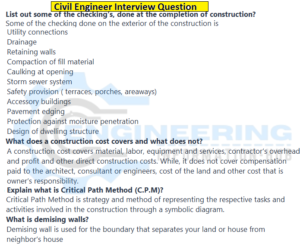 Civil Engineer Interview Question - Engineering Information Hub